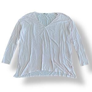 Michael Stars Women’s Light Pink 3/4 Sleeve V-Neck Tunic Top One Size Casual